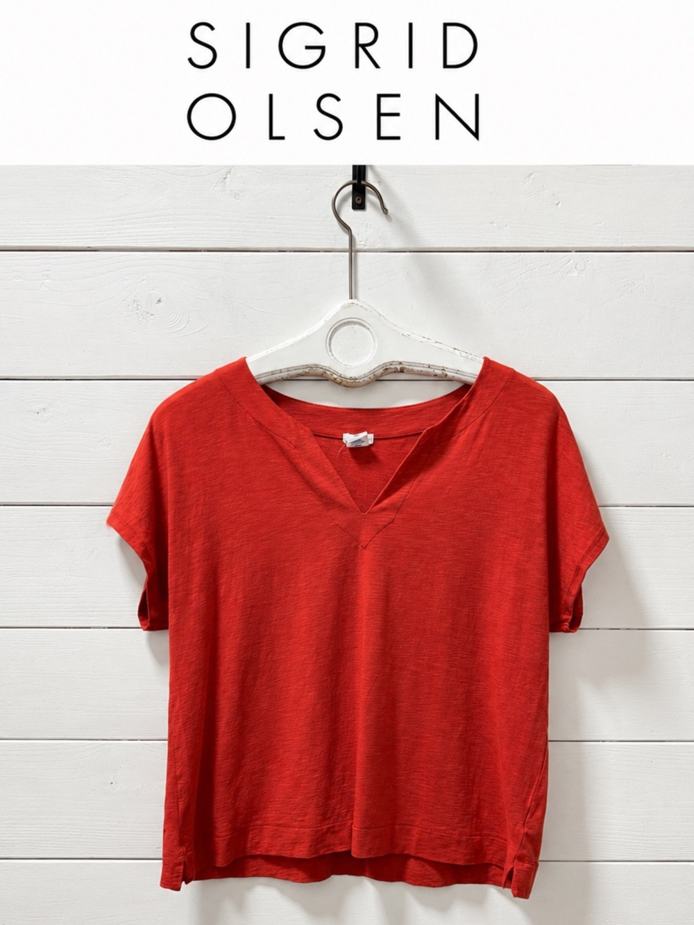 Sigrid Olsen Short Sleeve Top – Orange – Size XL